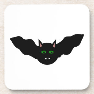 Vampire Cat Faced Bat Halloween Coaster