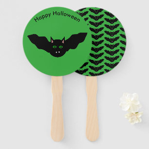Vampire Cat Faced Bat Halloween Custom Hand Fan