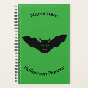 Vampire Cat Faced Bat Halloween Custom Planner