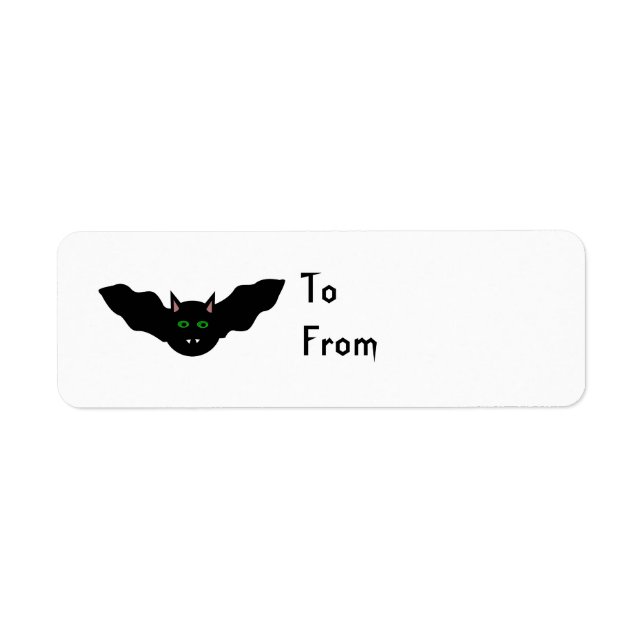 Vampire Cat Faced Bat Halloween Custom Present Tag (Front)