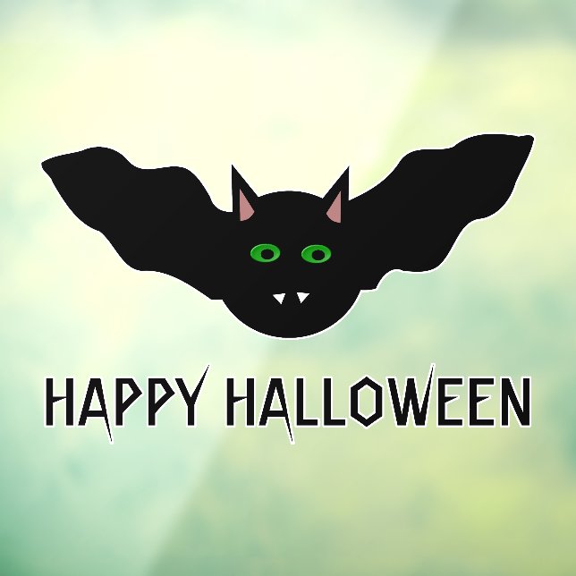 Vampire Cat Faced Bat Halloween Custom Window Cling (Sheet 3)
