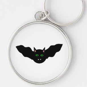 Vampire Cat Faced Bat Halloween Keychain