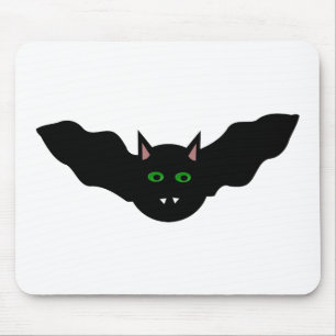 Vampire Cat Faced Bat Halloween Mousepad