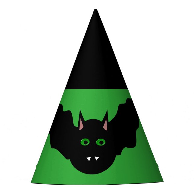 Vampire Cat Faced Bat Halloween Party Hat (Front)