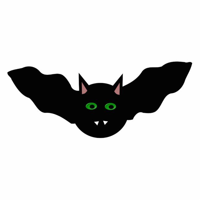 Vampire Cat Faced Bat Halloween Photo Sculpture (Front)