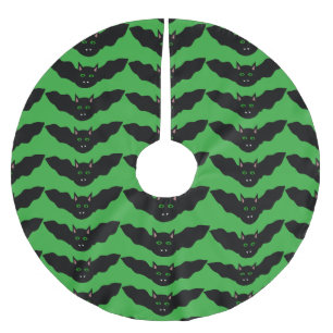 Vampire Cat Faced Bat Halloween Tree Skirt