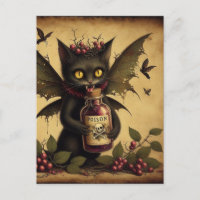 Vampire Cat Fairy Poison Bottle Vintage