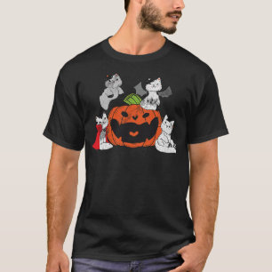 Vampire Cat Lazy Halloween Costume Cute Kitten Gho T-Shirt