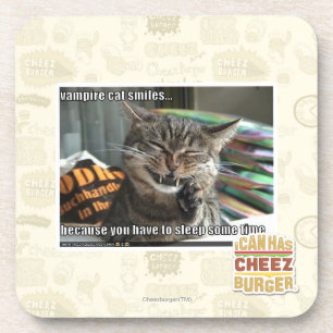 vampire cat smiles coaster