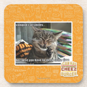 vampire cat smiles coaster