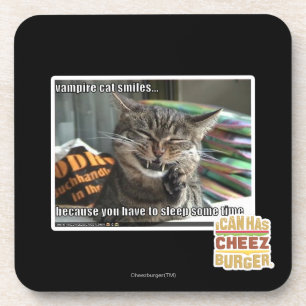 vampire cat smiles coaster
