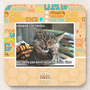 vampire cat smiles coaster