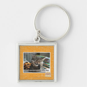 vampire cat smiles key ring