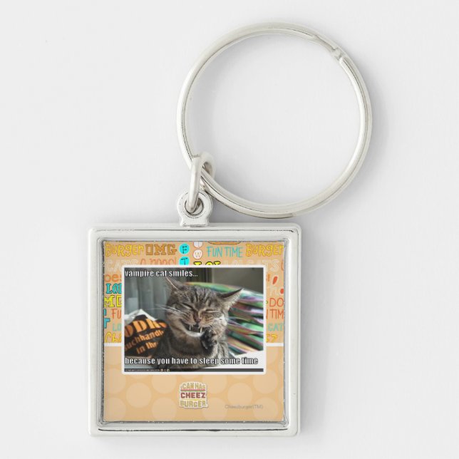 vampire cat smiles key ring (Front)