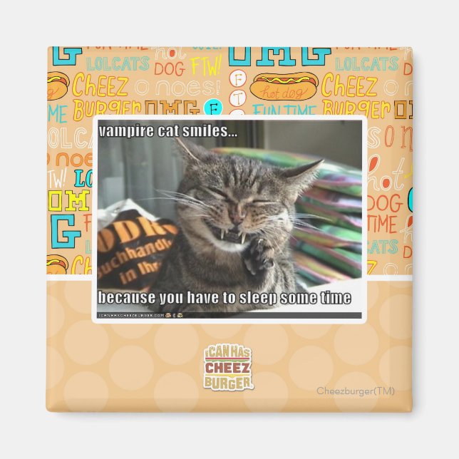 vampire cat smiles magnet (Front)