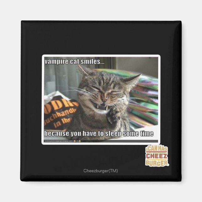 vampire cat smiles magnet (Front)