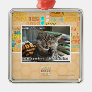 vampire cat smiles metal tree decoration