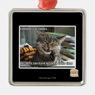 vampire cat smiles metal tree decoration