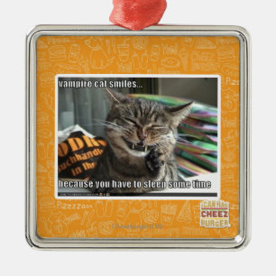 vampire cat smiles metal tree decoration