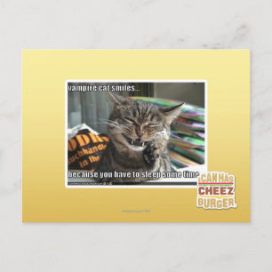 vampire cat smiles postcard