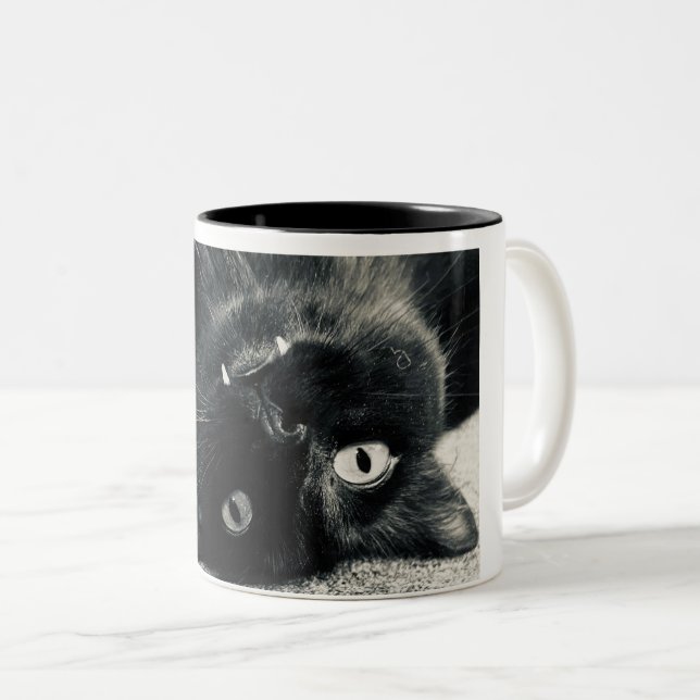 Vampire Cat Two-Tone Coffee Mug (Front Right)