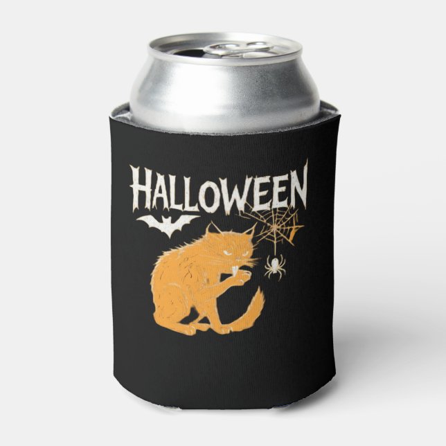 Vampire Cat's Halloween Classic T-Shirt Can Cooler (Can Front)