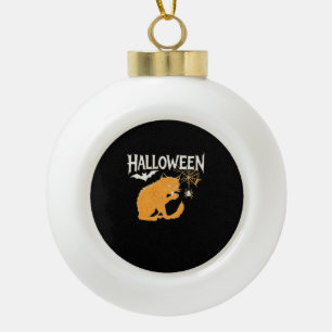 Vampire Cat's Halloween Classic T-Shirt Ceramic Ball Christmas Ornament