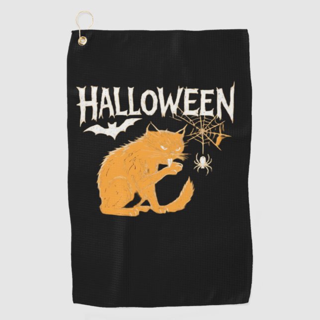 Vampire Cat's Halloween Classic T-Shirt Golf Towel (Front)