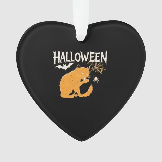 Vampire Cat's Halloween Classic T-Shirt Ornament (Front)