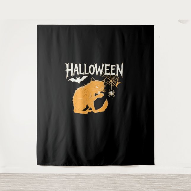 Vampire Cat's Halloween Classic T-Shirt Tapestry (Front)