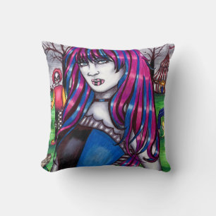 Vampire Circus Freak monsters original drawing  Cushion