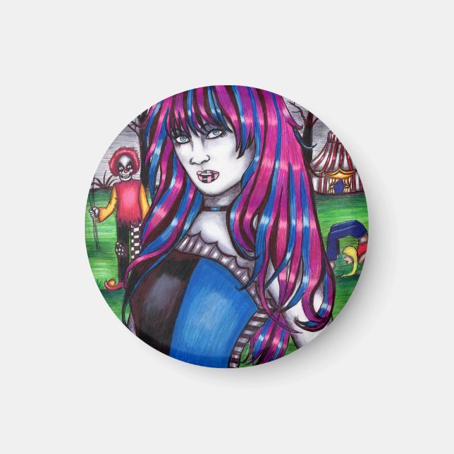 Vampire Circus Freak monsters original drawing Magnet (Front)