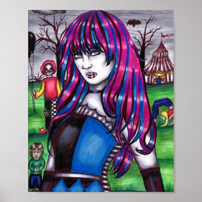 Vampire Circus Freak monsters original drawing Poster (Front)