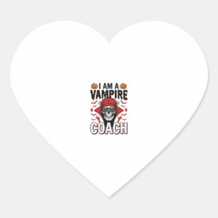 Vampire Coach Halloween Skull Vintage Shirt Design Heart Sticker