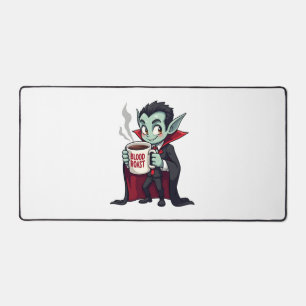Vampire Coffee Lover � Spooky Latte Shirt Desk Mat