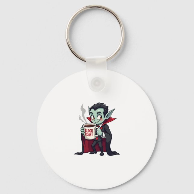 Vampire Coffee Lover � Spooky Latte Shirt Key Ring (Front)