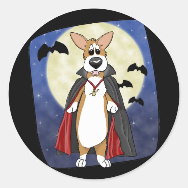 Vampire Corgi Stickers (Front)