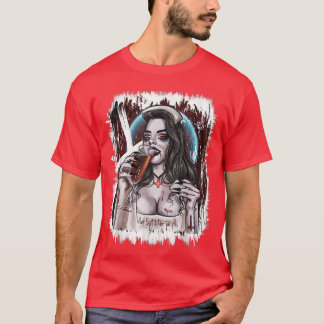 Vampire Costume For Woman Gothic Design Halloween  T-Shirt