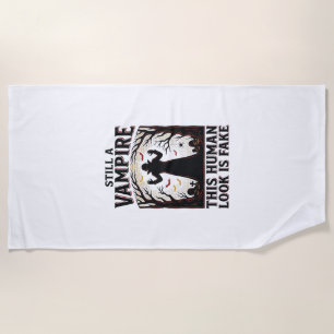 Vampire Costume Shirt Funny Halloween Human Disgui Beach Towel