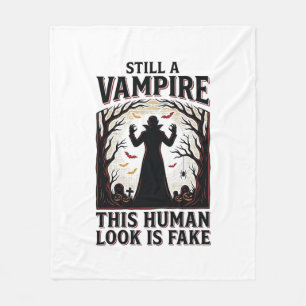 Vampire Costume Shirt Funny Halloween Human Disgui Fleece Blanket