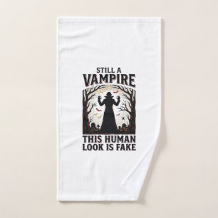 Vampire Costume Shirt Funny Halloween Human Disgui Hand Towel