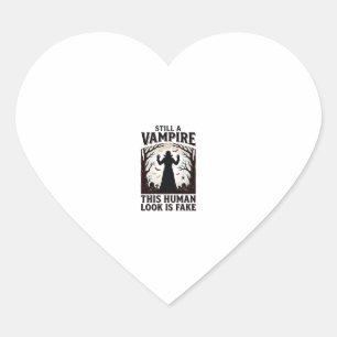 Vampire Costume Shirt Funny Halloween Human Disgui Heart Sticker