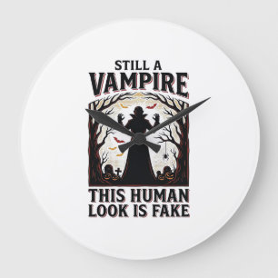Vampire Costume Shirt Funny Halloween Human Disgui Large Clock