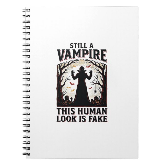 Vampire Costume Shirt Funny Halloween Human Disgui Notebook (Front)
