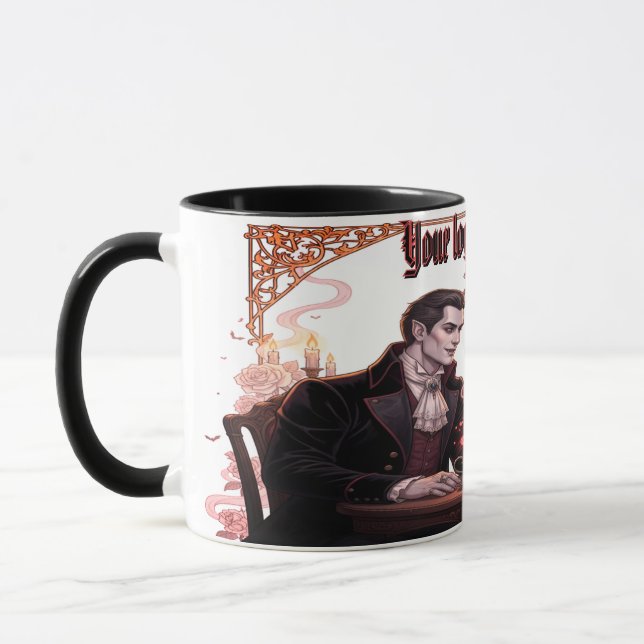 Vampire Couple Love Design Halloween Dracula Lover Mug (Left)