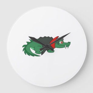 Vampire Crocodile Large Clock