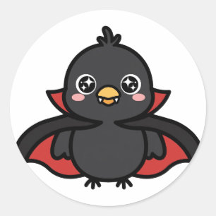 Vampire Crow Halloween Classic Round Sticker