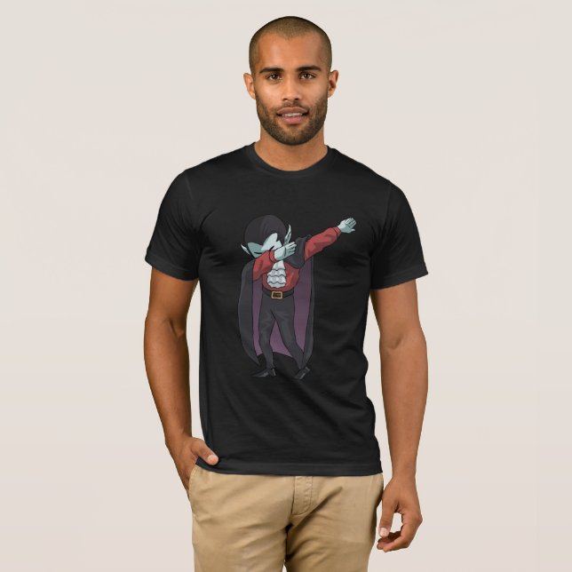 vampire Dabbing Funny Halloween Dab Dance T-Shirt (Front Full)
