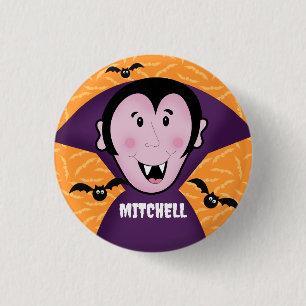 Vampire Dracula Bats Kids Cute Happy Halloween  3 Cm Round Badge