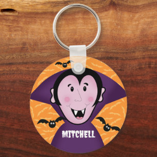 Vampire Dracula Bats Kids Cute Happy Halloween  Key Ring